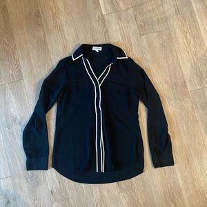 Express Portofino shirt. XS Black with white piping.